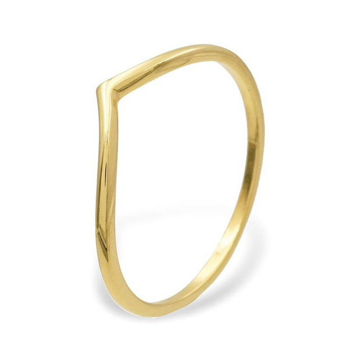 925 Sterlingsilber vergoldet Damen Wishbone-Ring von Hitschmuck-Berlin