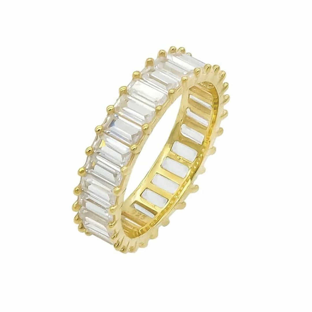 925 Sterlingsilber vergoldet Damen Baguette Ring von Hitschmuck-Berlin