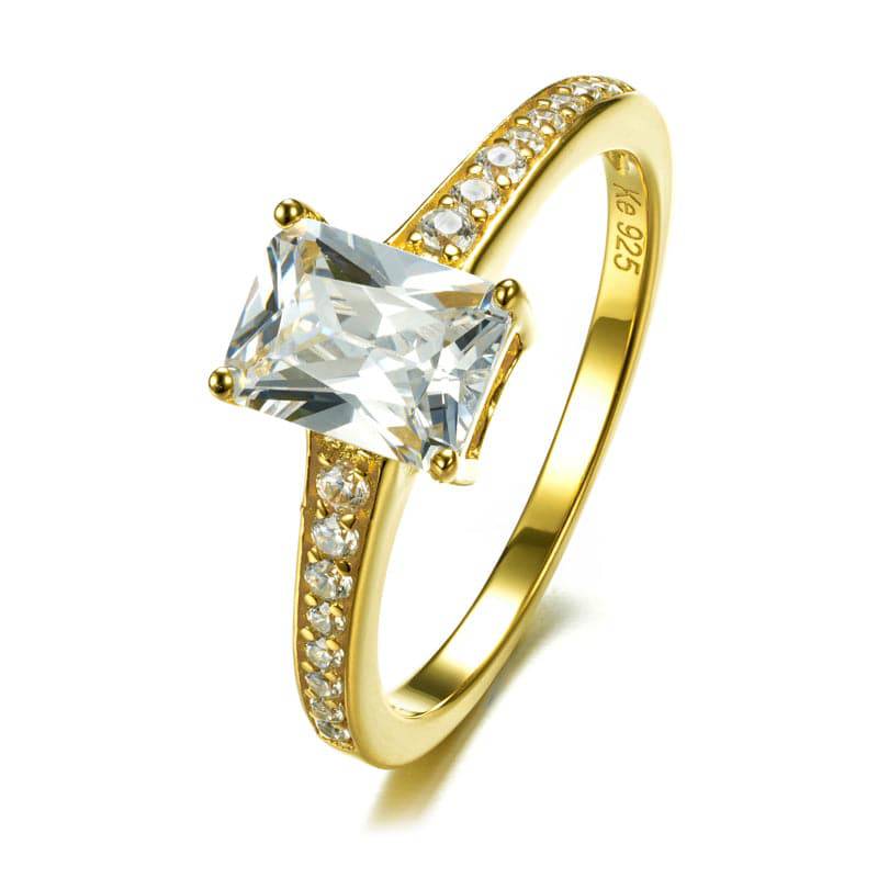 925 Sterlingsilber Damen Ring mit Baguette-Stein von Hitschmuck-Berlin