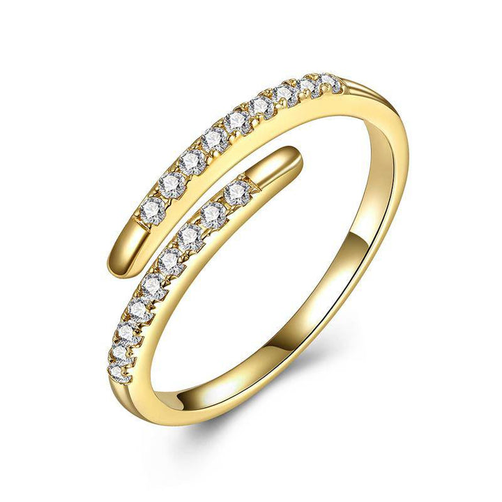 925 Sterlingsilber vergoldet Damen Schlangenring mit Zirkonia von Hitschmuck-Berlin