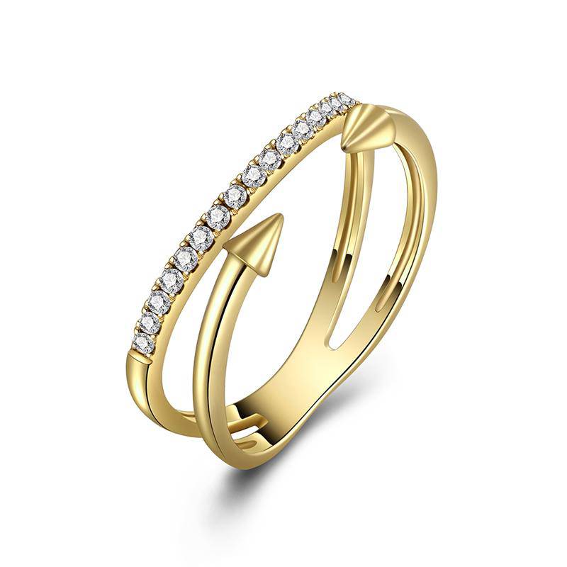 925 Sterlingsilber vergoldet Damen Zirkonia Ring vergoldet von Hitschmuck-Berlin