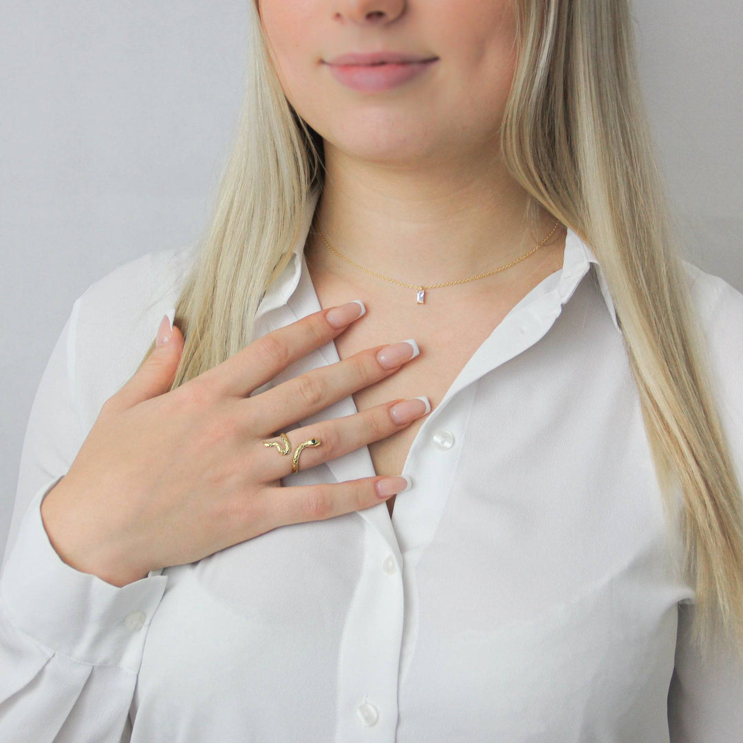 925 Sterlingsilber vergoldet Damen Schlangenring