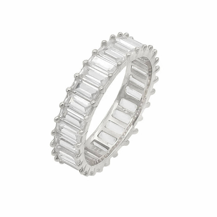 925 Sterlingsilber vergoldet Damen Baguette Ring