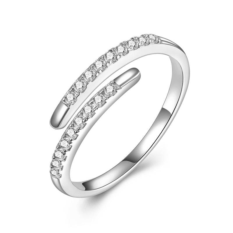 925 Sterlingsilber vergoldet Damen Schlangenring mit Zirkonia