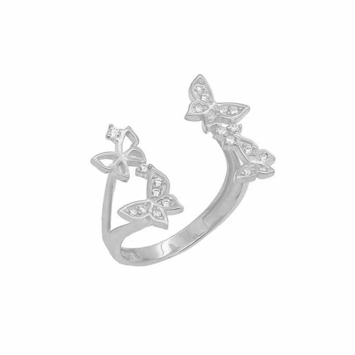 925 Sterlingsilber vergoldet Damen Schmetterlingsring