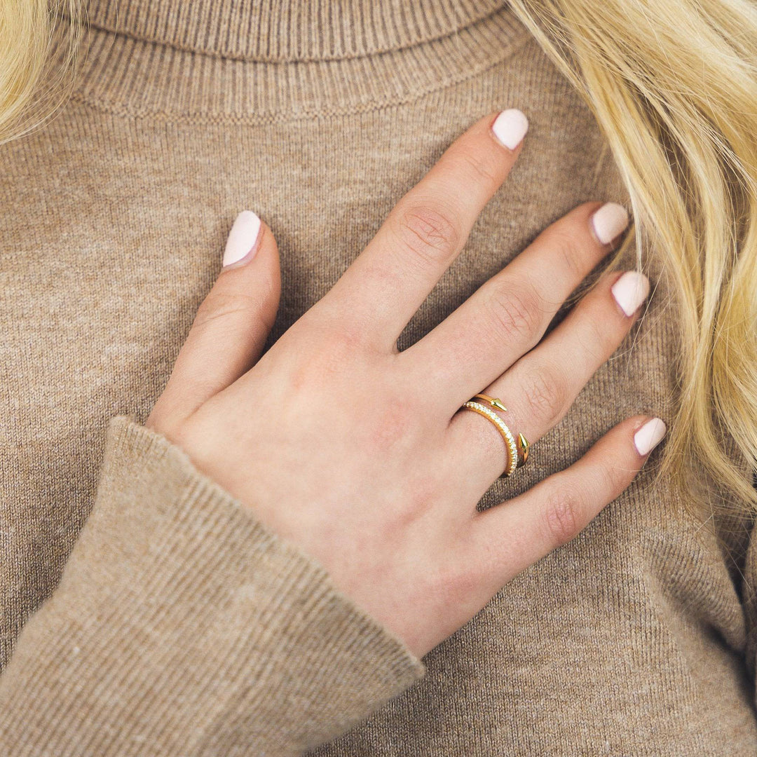 925 Sterlingsilber vergoldet Damen Zirkonia Ring vergoldet