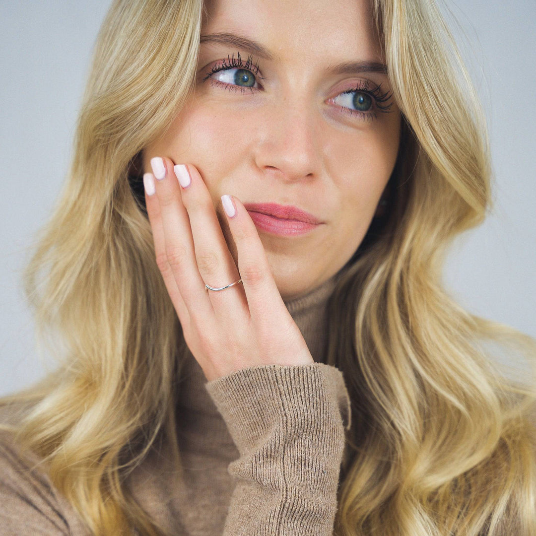 925 Sterlingsilber vergoldet Damen Wishbone-Ring
