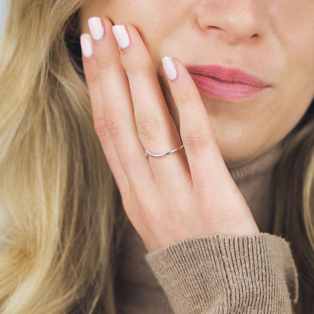 925 Sterlingsilber vergoldet Damen Wishbone-Ring